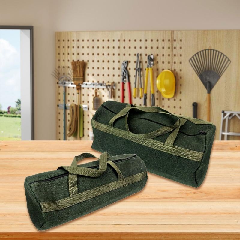 Werkzeugtasche aus Canvas mit großer Kapazität, Werkzeugaufbewahrungstasche, Handwerkzeugaufbewahrung, Tragetasche, Werkzeugorganizer für Zimmerleute