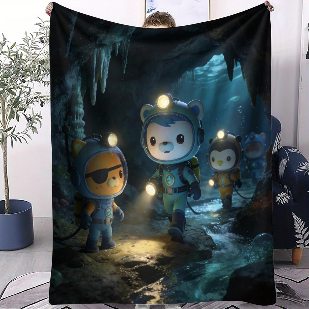 Koc Octonauts Podwodna Przygoda Na Cały Rok Miękki Wygodny Do Łóżka Sypialni Pokoju Studenta Sofy Lunchu Kempingu Dekoracja Pokoju Studenta Prezent