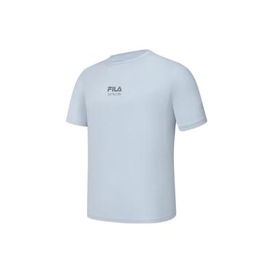 Fitness Series Letter Print Breathable Round Neck Sports Short Sleeve T-Shirt Men Tops Alice-Blue A11M421120FLB