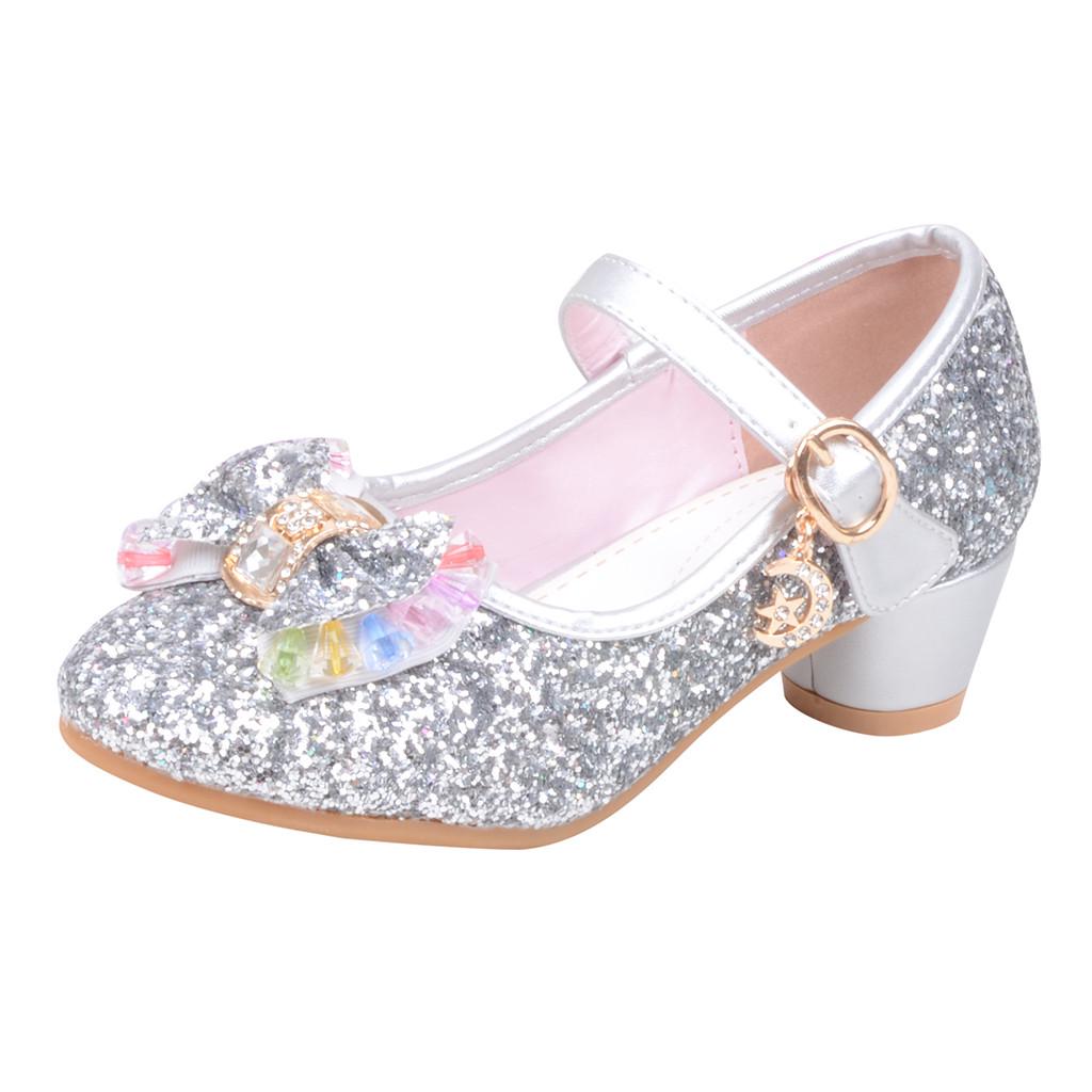 Infant Kids Baby Girls Pearl Crystal Bling Bowknot Single Princess Shoes Sandals