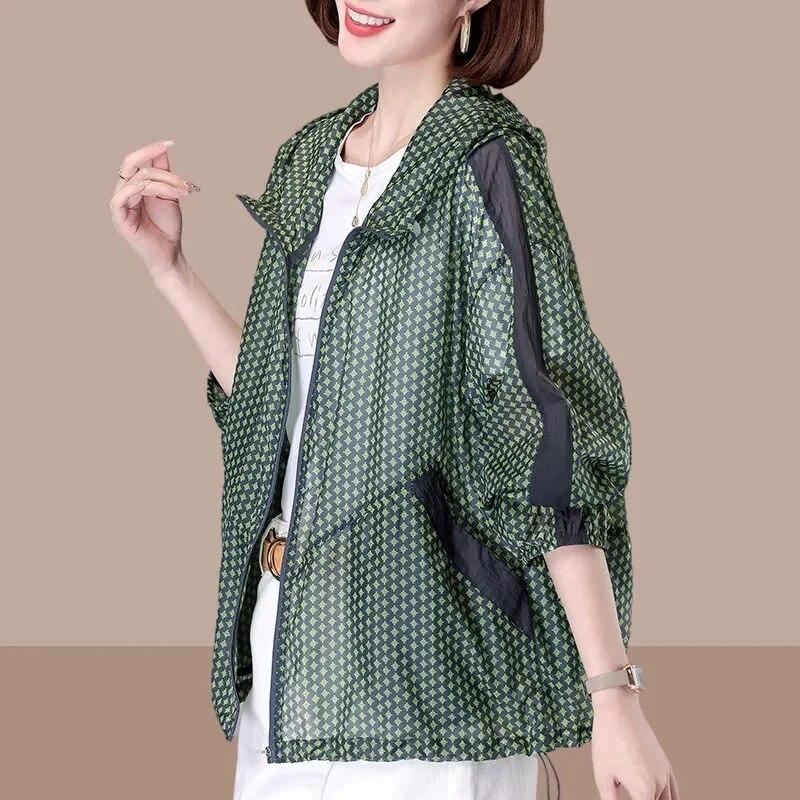 Sommer Damen Sonnenschutzmittel Lose Mantel Große Größe Mode Joker Frauen Sonnenschutz Hemd Mit Kapuze Jacke Weibliche Tide Tops