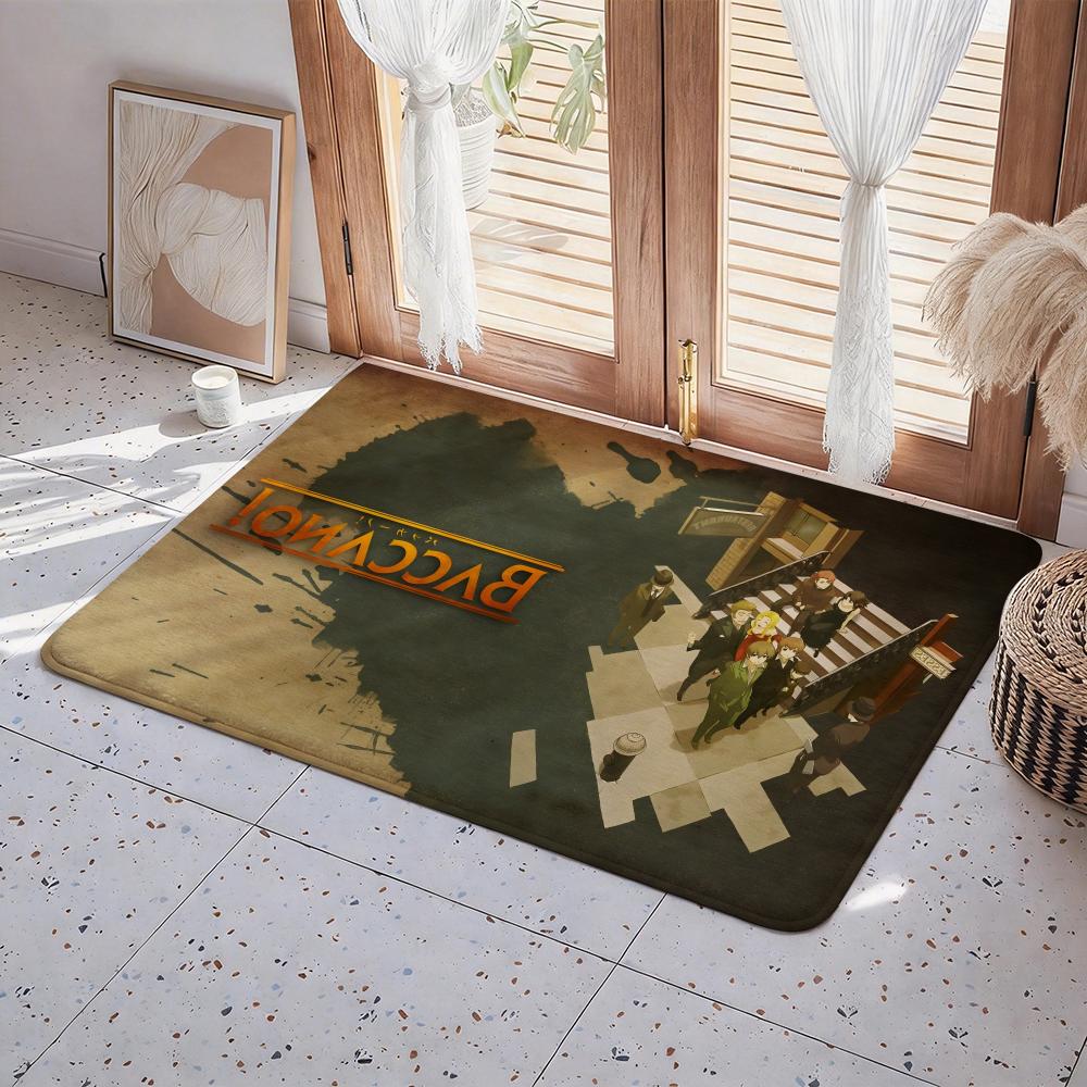 Anime B Baccano! Floor Mat Eco Flannel Doormat Non Slip Odorless Indoor Floor Rug Soft Short Plush Home Mat