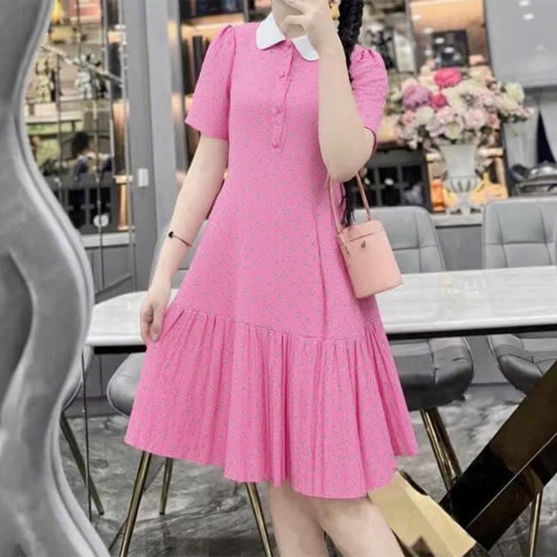 

ZANZEA Женское летнее повседневное платье с принтом и коротким рукавом и отложным воротником