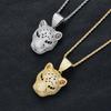 BES Bling Bling Micro-inlaid 5A Zircon Animal Pendant Leopard Head Pendant for Necklace Accessories Men Women