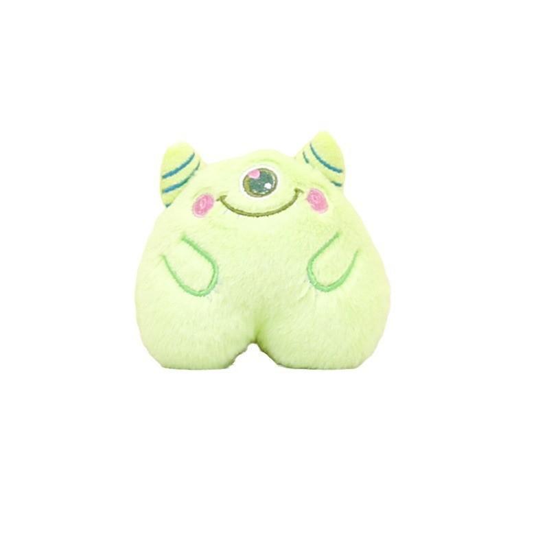 Adorable Monster Plush Keychain Soft Cotton Stuffed Animal Bag Charm In Pink