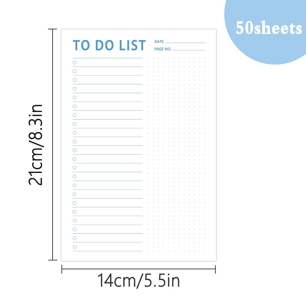 

1pc, A5 Tear-Off Notepad, 50 Sheets of 100gsm Heavy Paper, 8.3x5.5 inches, Blue Series, For Planning, Memo Pad, Sticky Notes