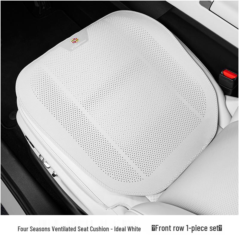 Lychee Pattern Perforated Seat Cushion for Cadillac CT5 CT6 XTS XT4 XT5 XT6 GT4: Four Seasons Universal Fit.