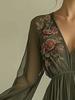 Women's Digital Printed Long Sleeve V-Neck Maxi Dress