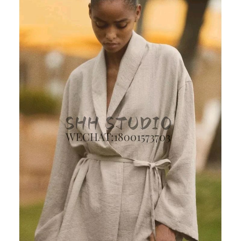 Spring New Arrival with Belt Texture Kimono Outerwear 8338735 Pajamas Style Pants 4391436