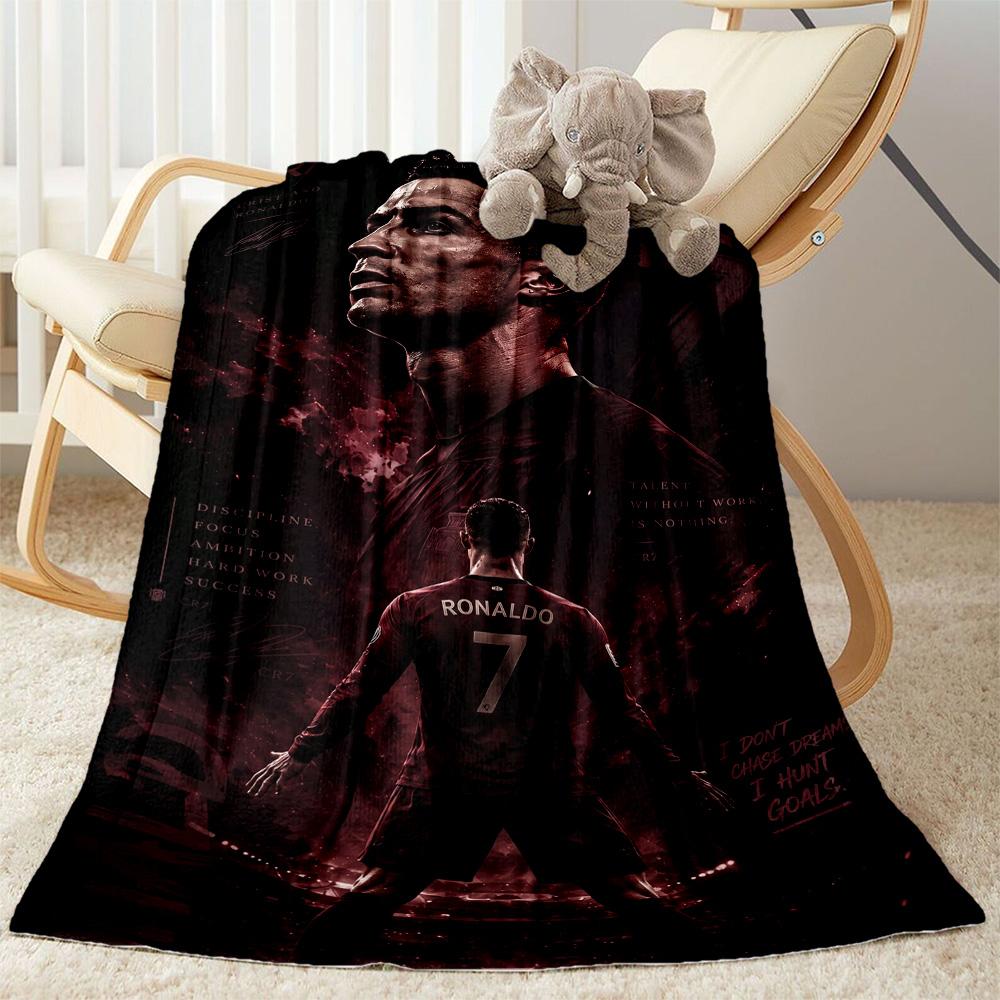 Ronaldo's Legacy Football Blanket Ultra-Soft Suitable for Chair Seaside Bed for All Seasons Digital Print Unique Gift for Family and Friends Camping