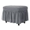 Universal Stool Cover Seersucker Footrest Slipcover Easy Install Ottoman Protector  Dining Room