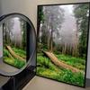 1 Stück Dunkelgrüne Wald Neblige Berglandschaft Natur Szenerie Poster Selbstklebend Kunst Wasserdichtes Papier Aufkleber Wanddekor