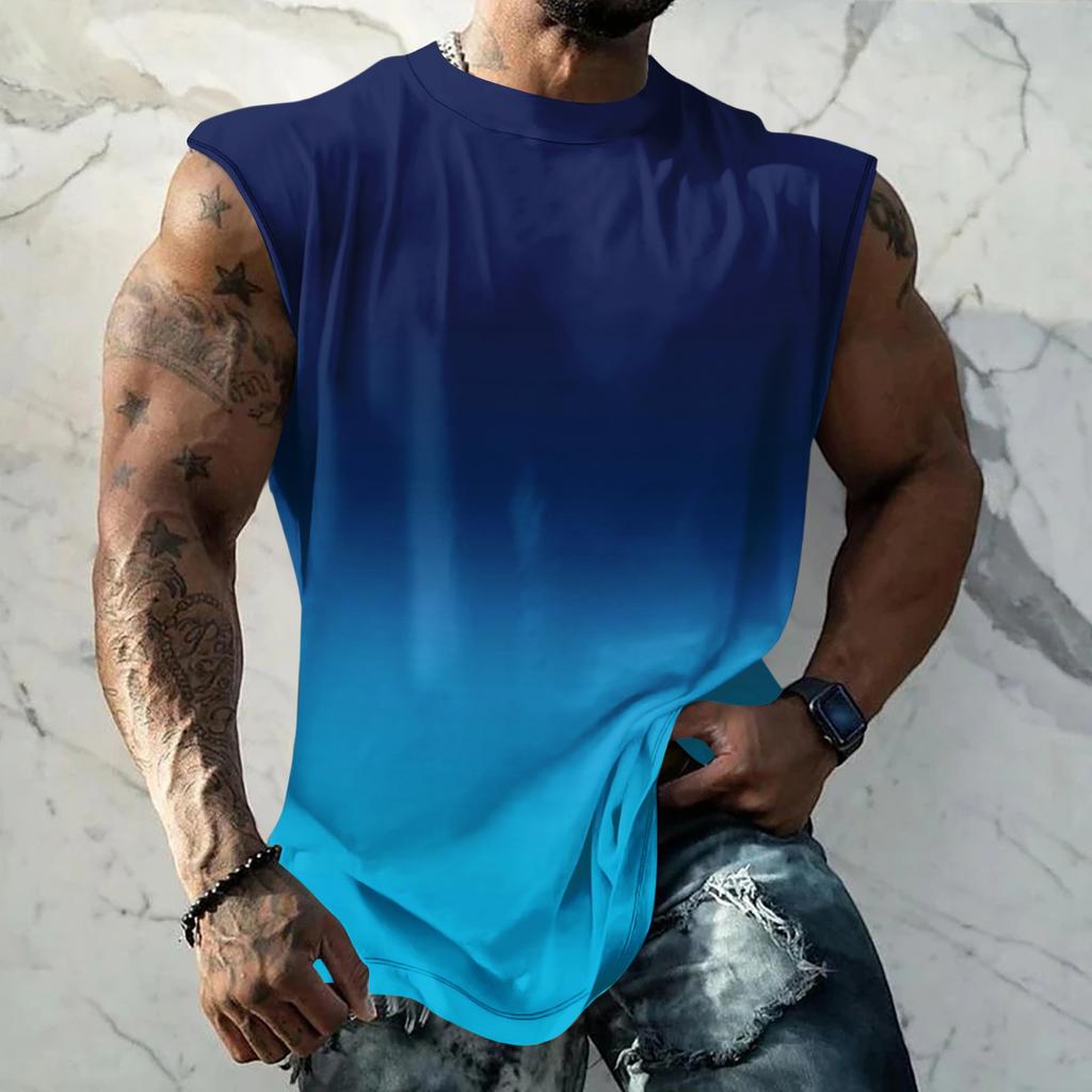 Men Sleeveless Tank Top Muscle Shirt Casual Loose Fit Basic Plain Undershirt Summer Sportswear Workout Gym Vest