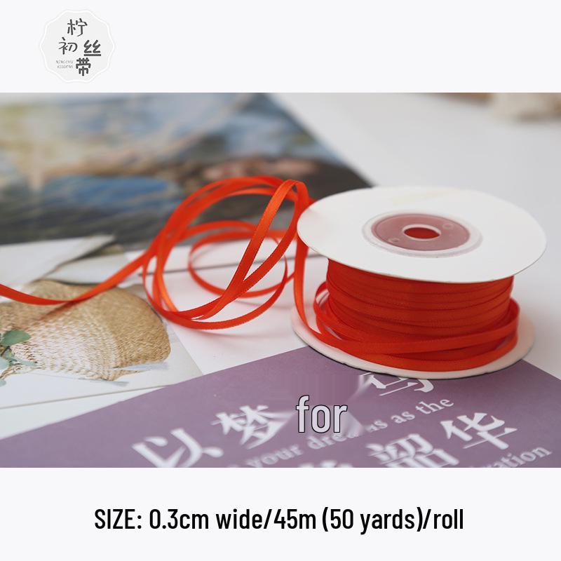 3mm Premium Double-Sided Satin Polyester Ribbon for Wedding Bows and Gift Packaging