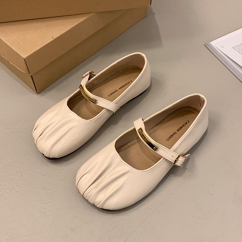

Мэри Джейн Ракушка Однословная Пряжка с Туфлями Дуду Женские 2025 Весна Новые Для Поездок На Работу Не Устающие Ноги Мягкая Подошва Женские 40 бежевый