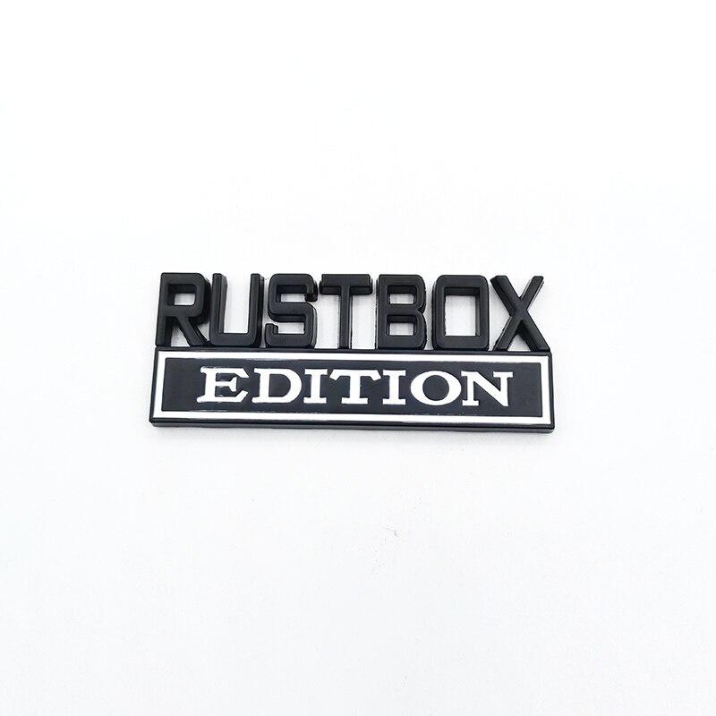 1Pc 3D Metal Rustbox Edition Logo Car Side Fender Rear Trunk Emblem Badge Sticker Decal