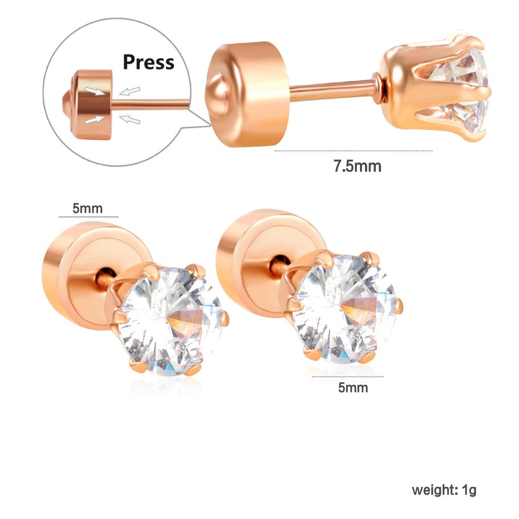 Spiral Twist Lock Ear Cartilage Studs Delicate Small Earrings Push Back Ear Jewelry for Women