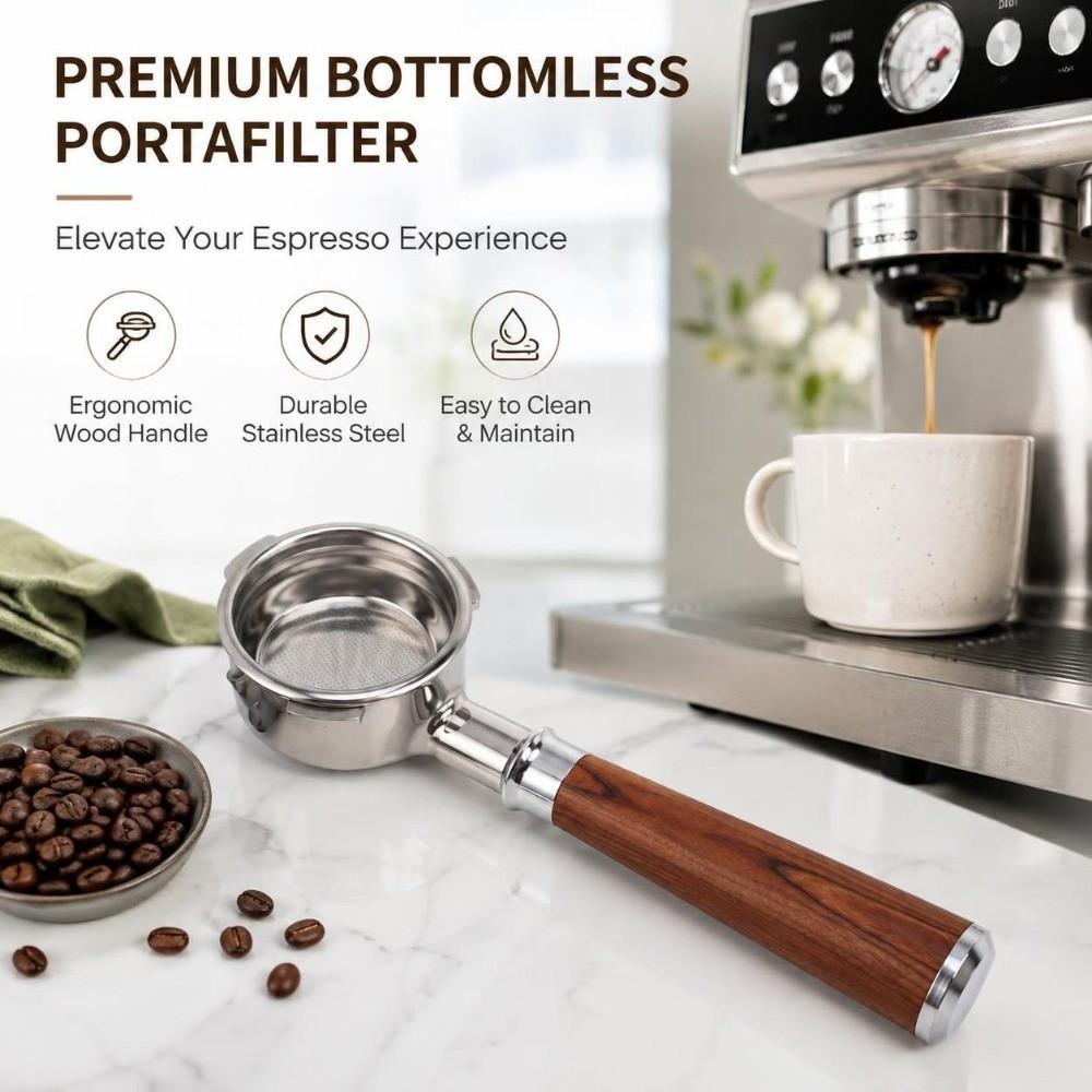 Brown Espresso Portafilter Three Ears Coffee Machine Portafilter for Barsetto Coffee Bar Extraction