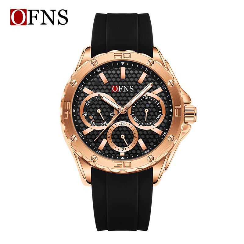 Women s Honeycomb Business Quartz Watch - Luminous Waterproof, Six-Hand Design with Weekday Calendar