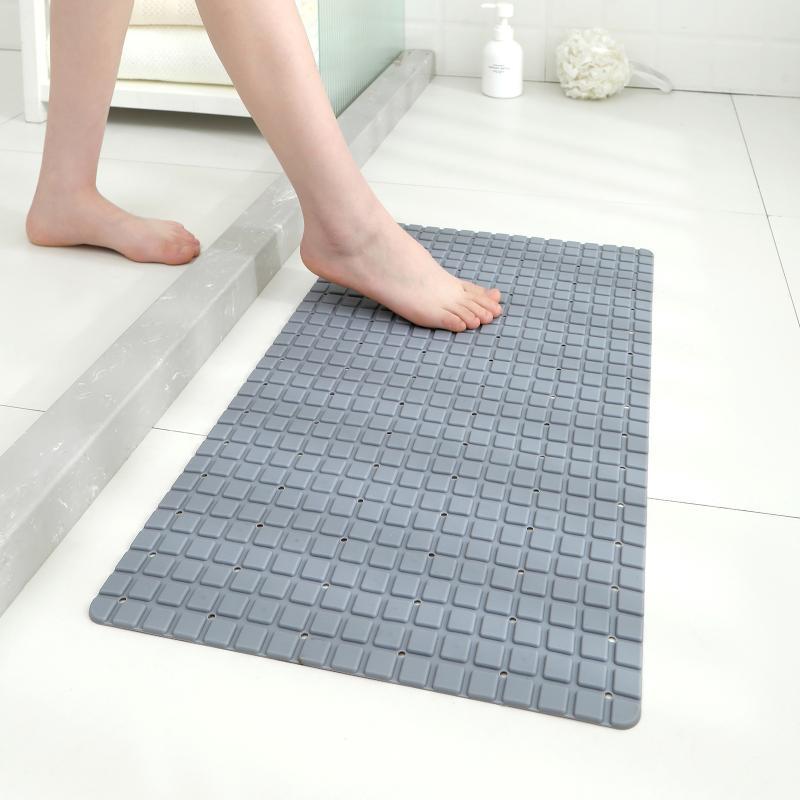 1Pc Plaid Shower Mat Suction Cups Drain Holes Pvc Non Slip 37X67Cm Bathtub Mat Bathroom Accessories