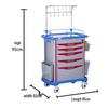 ABS Multifunctional Anesthesia and Infusion Emergency Cart with Five Drawers