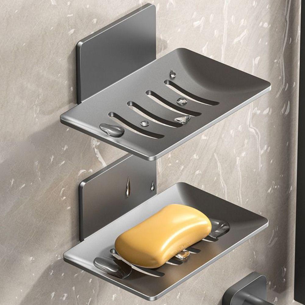 Non Perforated Shower Storage Rack Wall Mounted Bathroom Soap Holder Soap Storage Tray  Toilet