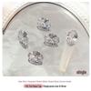White Zirconia Nail Art: Glacier Diamonds, Transparent Rock Candy Hearts & Square Accents