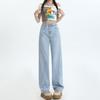Korean High-Waist Slim Straight Jeans for Women - Spring/Summer 2025 Collection