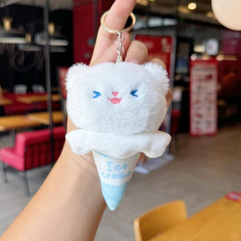 

Ух ты! Милый плюшевый брелок в виде панды с мороженым и шарм для сумки в виде котенка Bead Chain