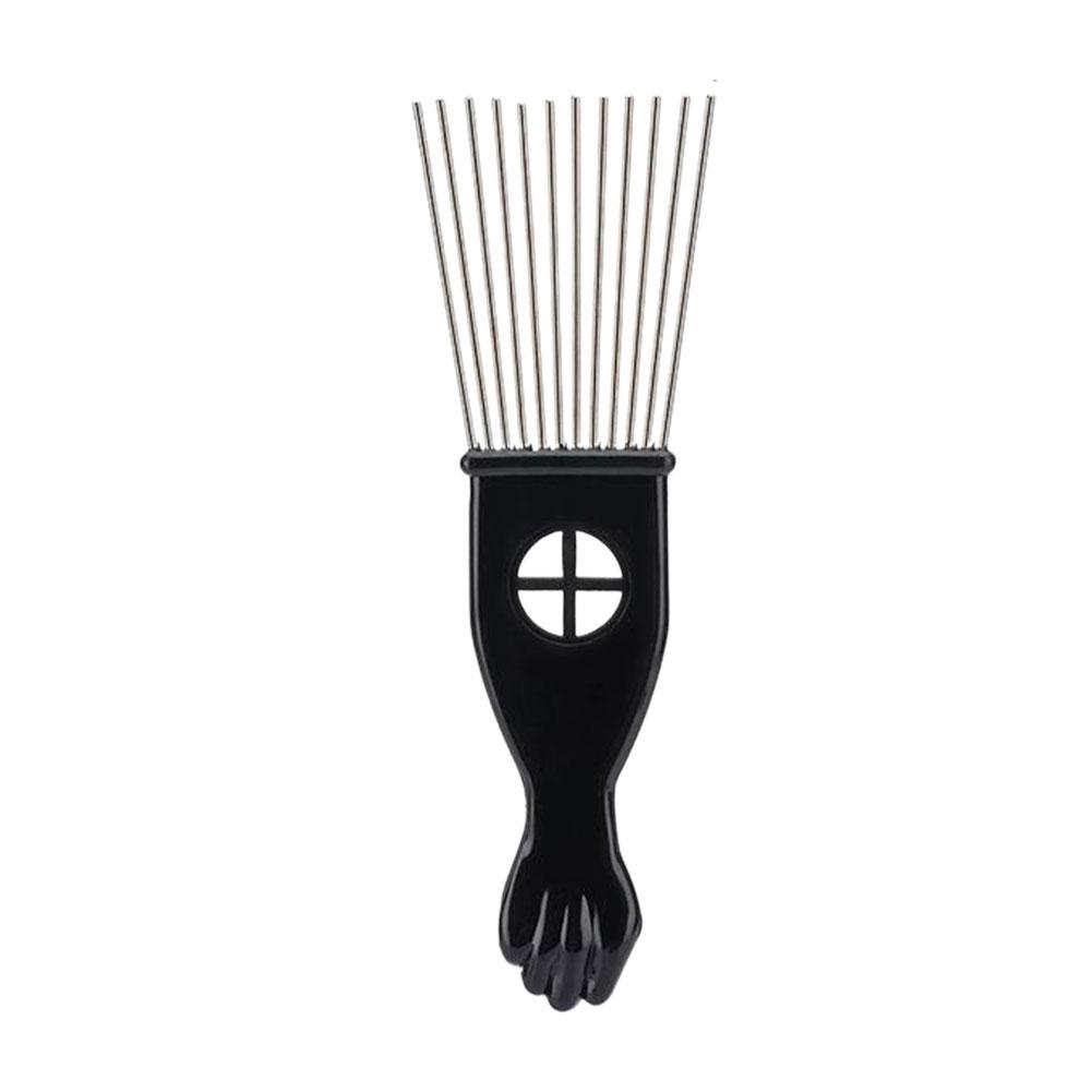1/2Pcs Black Metal African American Pick Comb Steel Needle Hair Comb for Hairdressing Styling Tool Salon Barber Shop Accessories
