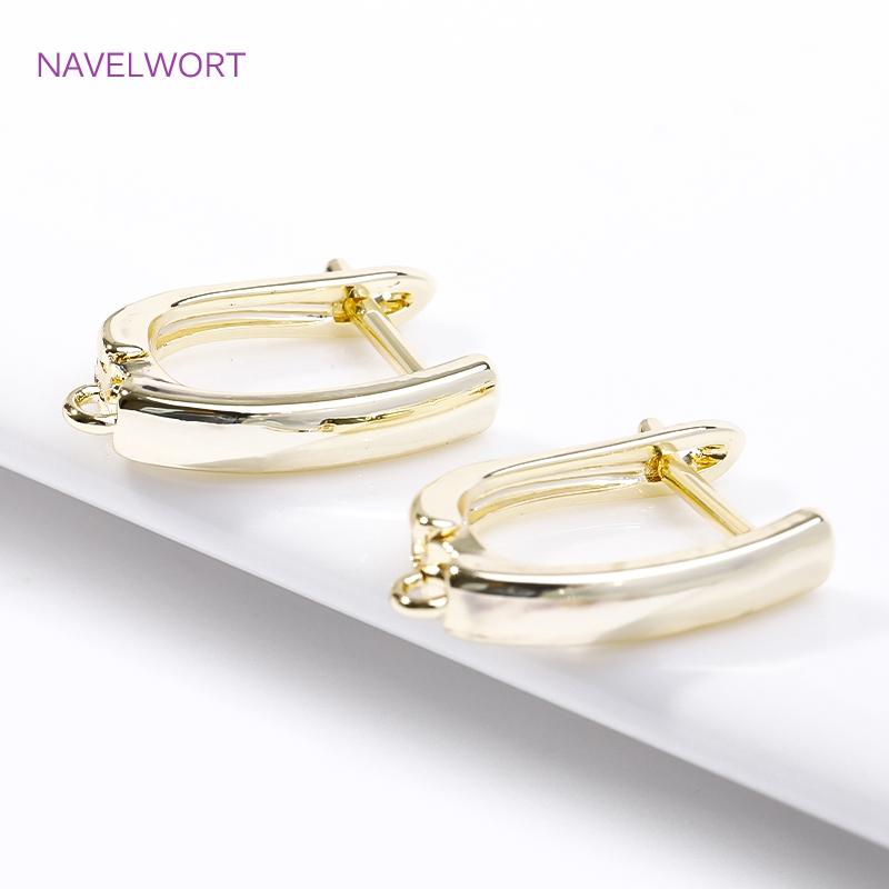 18K Gold Plated/Rhodium Smooth Earring Hook Clasps High Quality Ear Wire Hooks For Earring Making DIY Jewelry Making Accessories