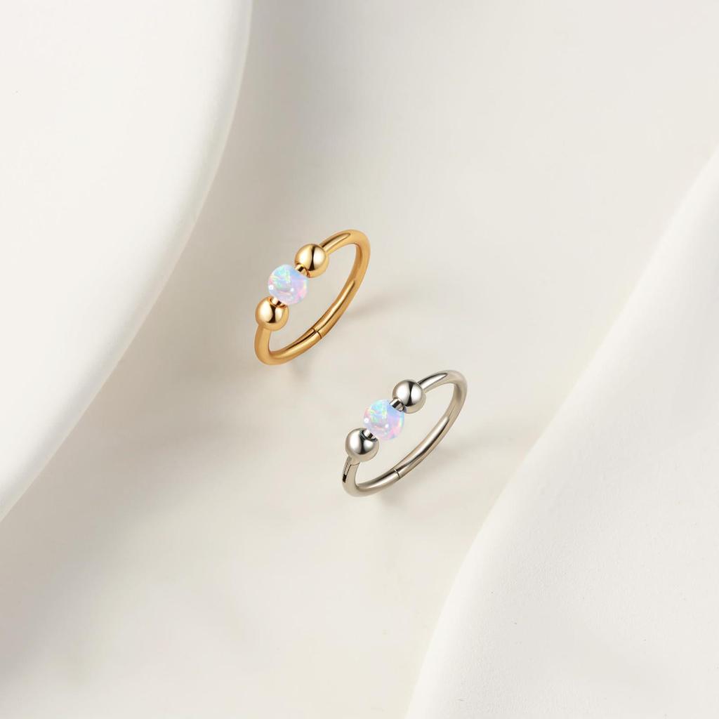 Stiloso Piercing Naso da Donna Occhio di Gatto con Pietra - Gioiello di Moda Semplice e Versatile