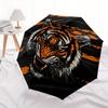 1pc Orange Stripes Tiger Cartoon Umbrella, Portable 3-Fold Compact Umbrella, Suitable for Camping, Hiking and Travel, Ideal Easter Birthday Gift