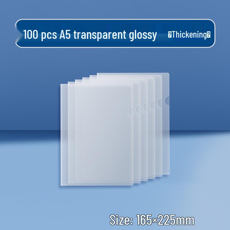 Customizable A4/A5 L-Shaped Transparent Folder with PP Two-Page Insert Cover