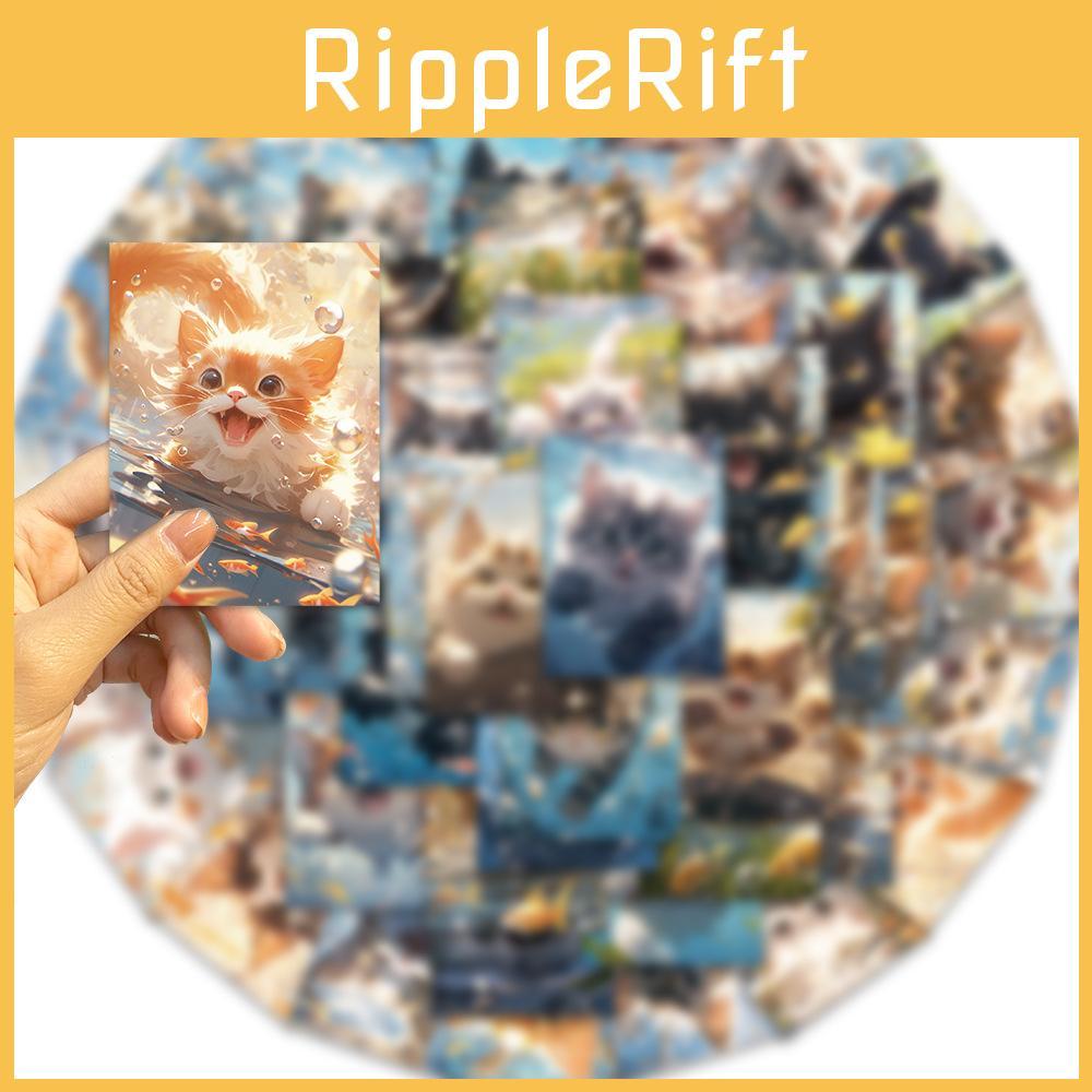 50 Cartoon Cat Stickers For Guitar Notebook And Suitcase Cute Style Waterproof Diy Decoration