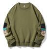 Spring and Autumn Plus Size Men's Fashionable Casual Round Neck Patchwork Printed Hoodie Men's Loose Top Men's Clothing