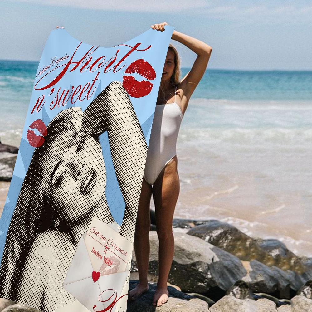 Fashion Singer S-sabrina Carpenter Beach Towel For Kids Bath Towel Pool Towel Vacation Gift Picnic Towel Party Gift