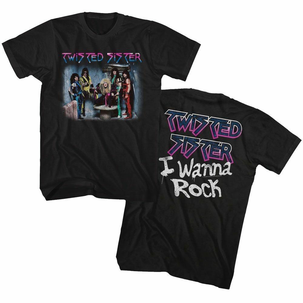 Twisted Sister I Wanna Rock Black Adult T-Shirt Unisex T-Shirt M
