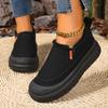 Women's Slip-On Winter Boots - Warm Brown Shoes with Cushioned Insole & Non-Slip PVC Sole - Cozy Indoor/Outdoor Footwear for Cold Weather - Easy