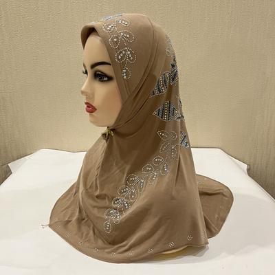 Hochwertiger muslimischer Amira Hijab mit Strasssteinen zum Überziehen Islamischer Schal Kopftuch Gebetsschals Ramadan Hijabs Frauen Islamische Mütze