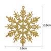 12 Stück 10cm Goldpulver Kunststoff Schneeflocken Partyzubehör Winter Dekor Ornamente Weihnachtsbaumdekorationen für Zuhause Schnee