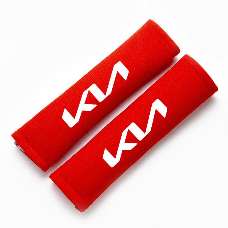 AAAGD1 Car Safety Belt Cover Carbon Fibre and Plush Shoulder Pad for Kids Adults For KIA RIO 2 3 4 5 Xline X Line Car Accessories