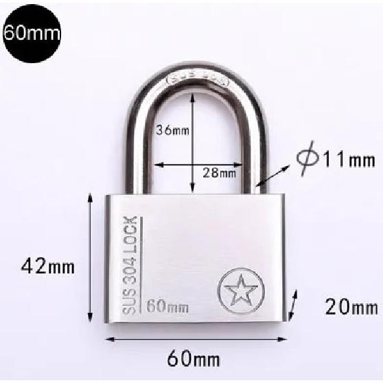 Factory Outlets Stainless Steel 304 Outdoor Padlock Waterproof Anti-rust Anti-theft Corrosion-resistant Ocean Ships Outdoor