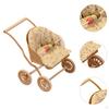 Dollhouse Stroller 1/12 Mini Pram for Micro Landscape Photo Props Decoration