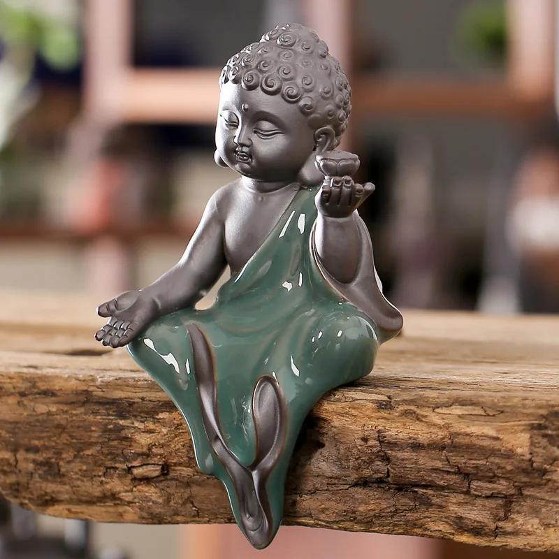 Large Bonsai Accessories Tea Ornaments Desktop Flower Pet Zen Geware Little Monk Tathagata Guanyin Micro Landscape Decorations