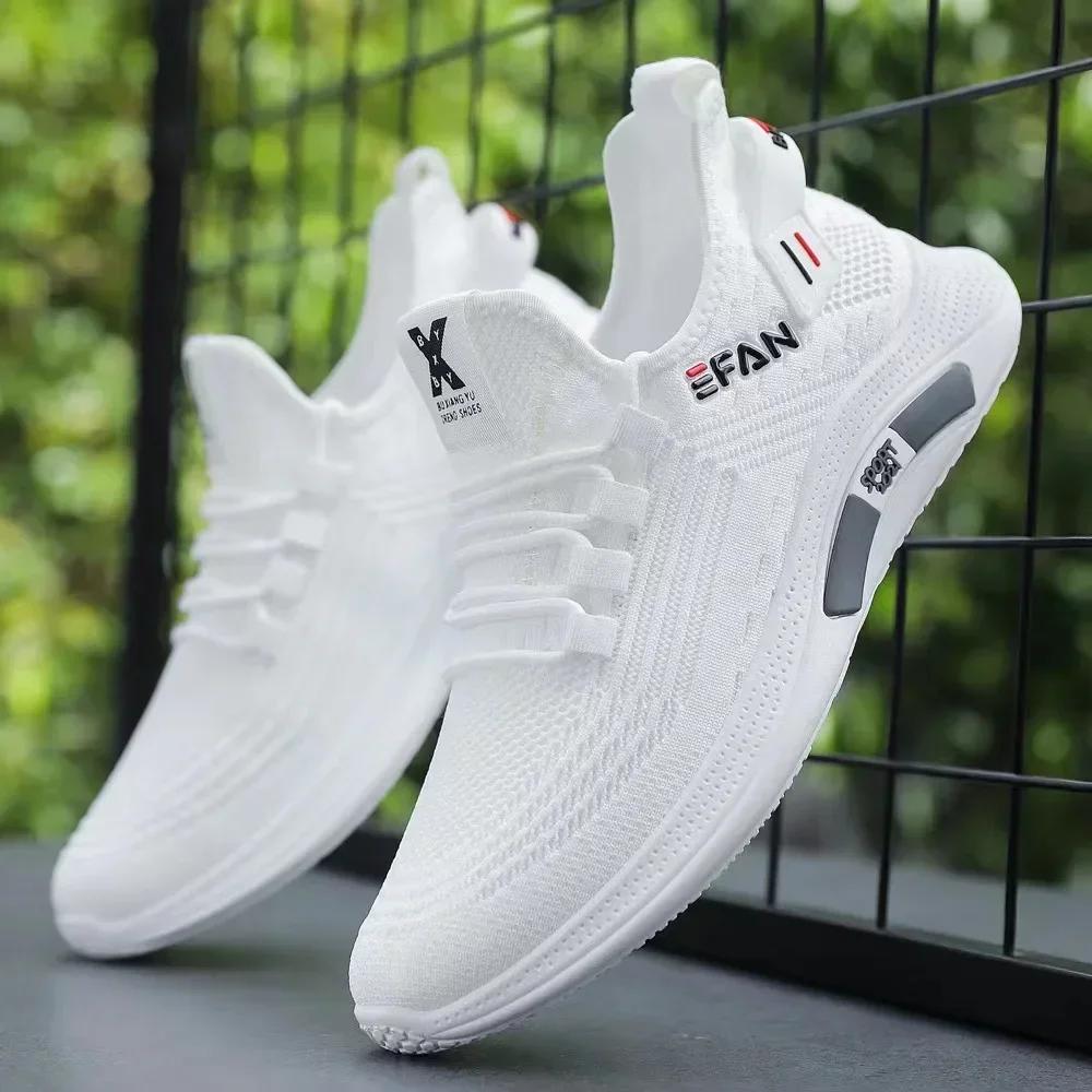 Spring White Casual Shoes Breathable Non-slip Walking Sneakers Men Shoes Outdoor 2025  Comfortable Fashion Lace Up Running Shoes