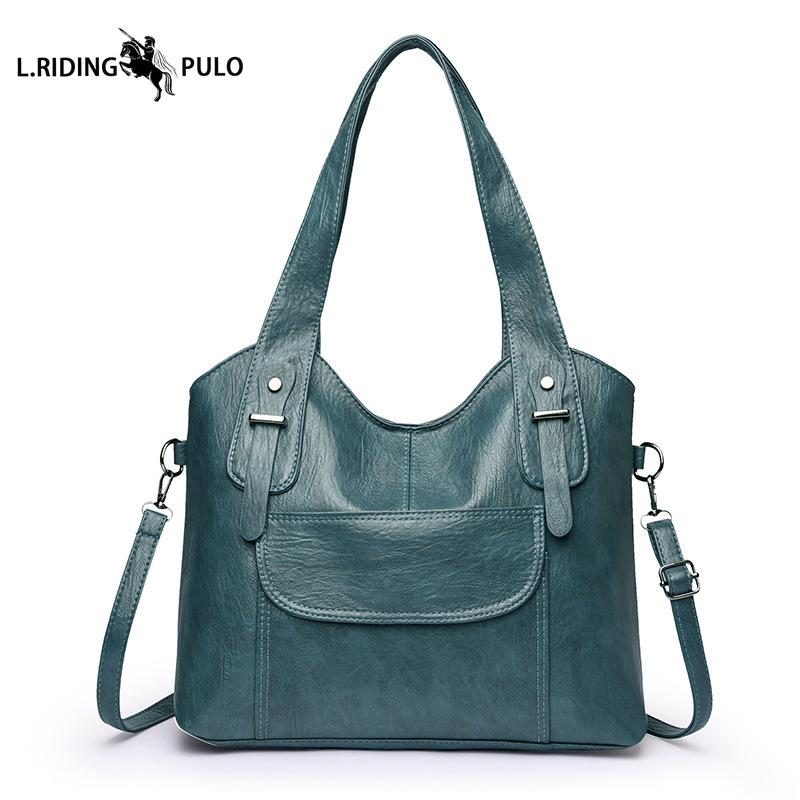 Large Capacity Handbag/shoulder Bag, Trendy Soft Leather, for Middle-aged Women