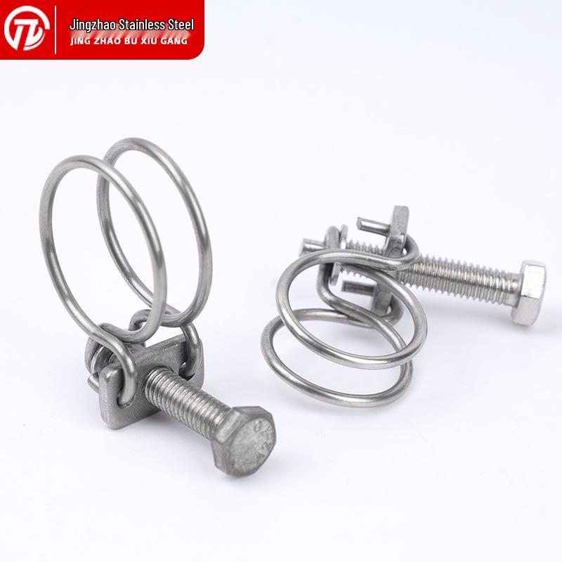 Doppeldraht-Schlauchschelle aus Edelstahl für Feuer-, Wasser-, Gasleitungen - Verdickt