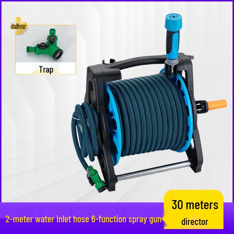 Multi-Functional High-Pressure Water Gun for Car Wash, Gardening, and Landscaping with Soft Hose Storage Set