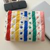 Polyester Rainbow Dot Makeup Bag With Breathable Design For Travel And Daily Use